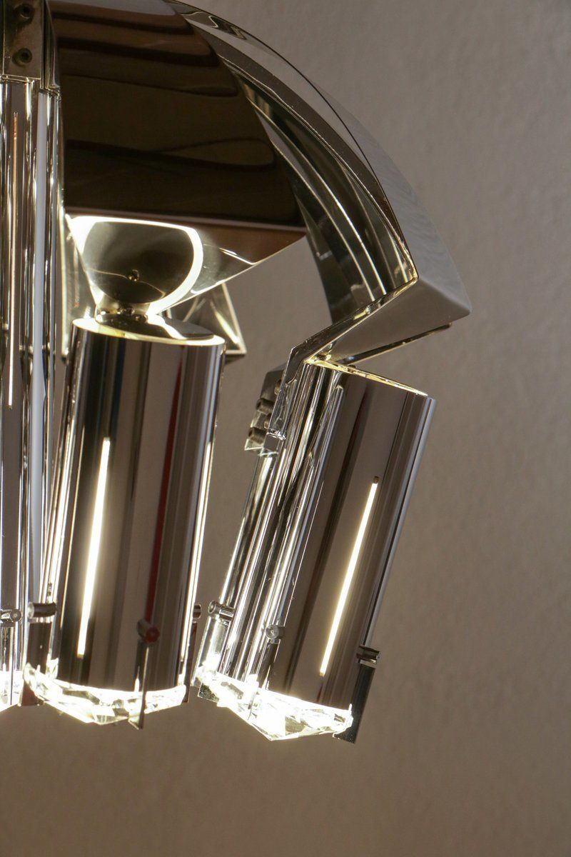 Chrome Pendant Lamp Attributed To Goffredo Reggiani, 1970s photo buy