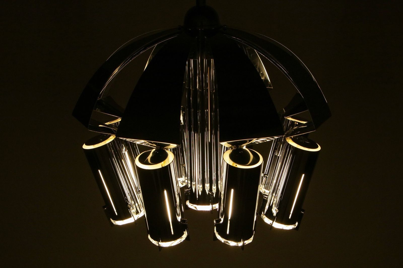 photo vintage Chrome Pendant Lamp Attributed To Goffredo Reggiani, 1970s