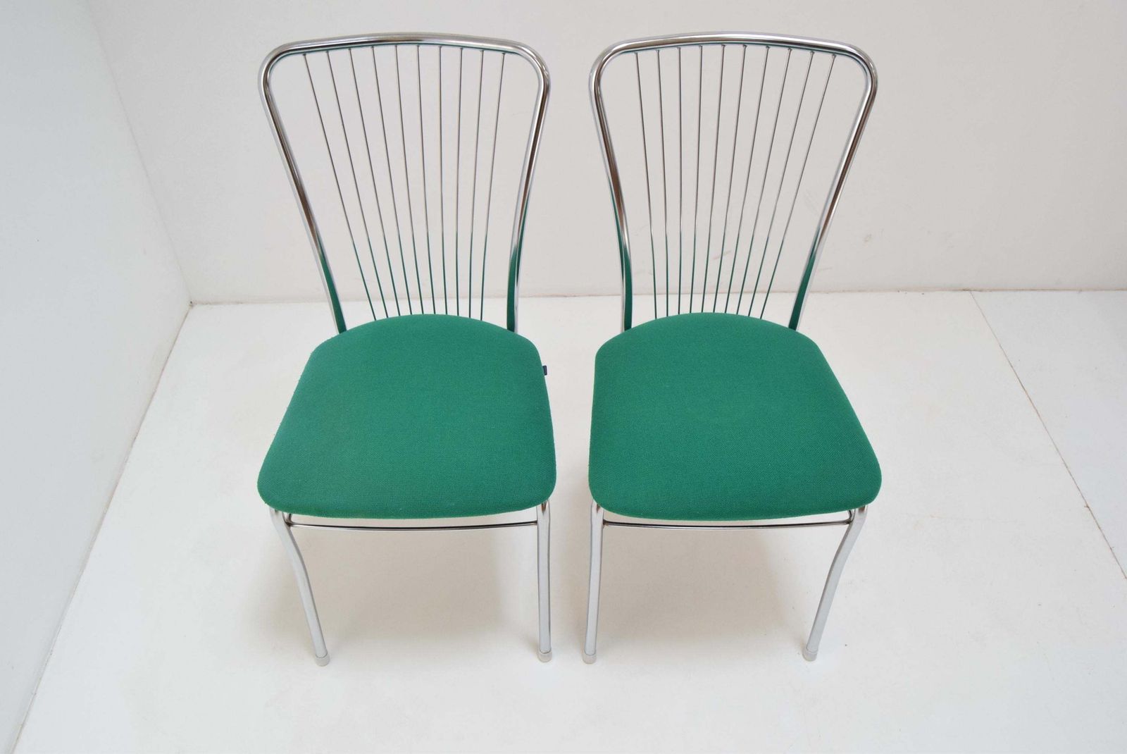 Pair Of Mid Century Chrome Chairs,Nowy Styl,Circa 1980s photo vintage