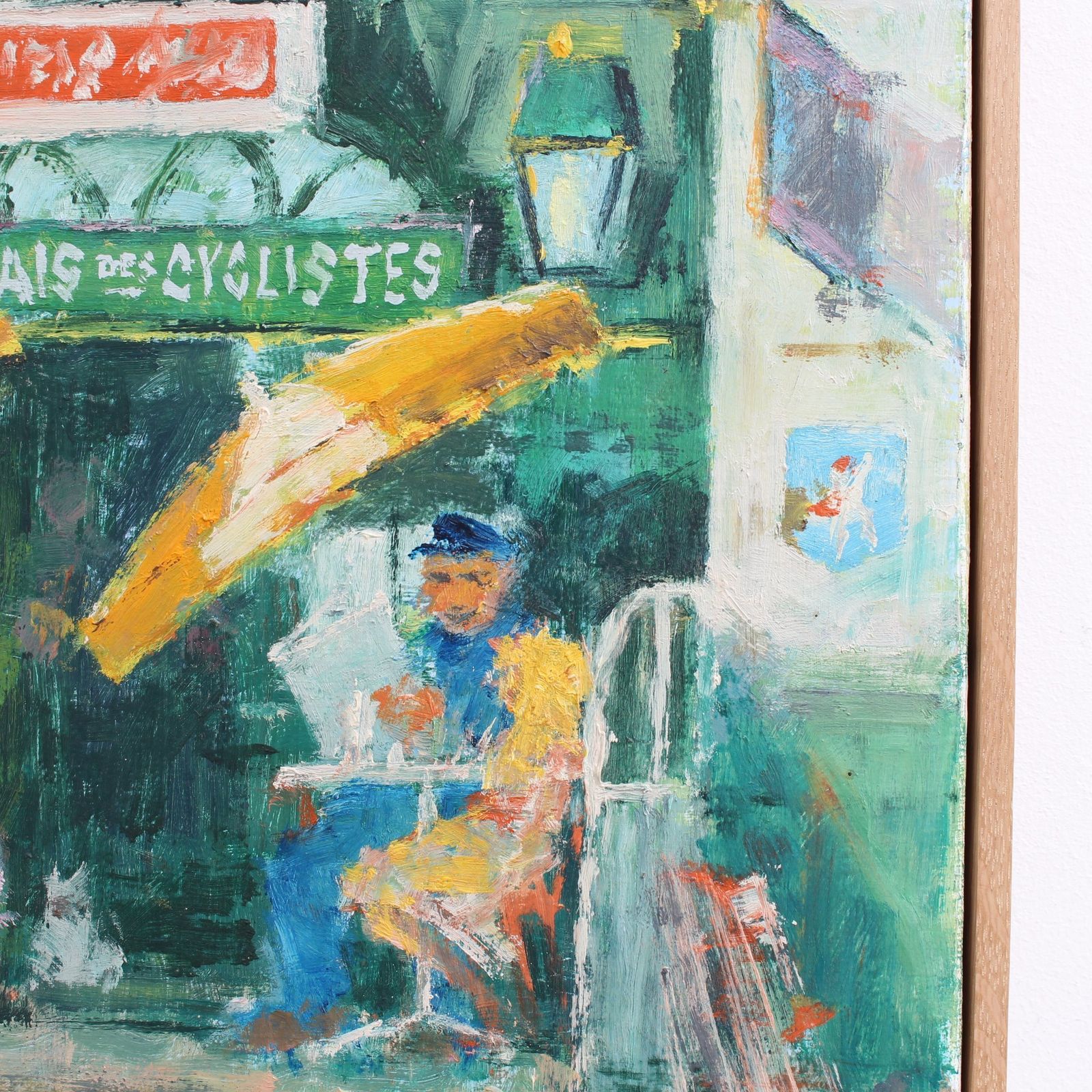 1250.0 'The Cyclists Rest Stop In Honfleur' By Jean Marie Blanpain (Circa 1970s) photo