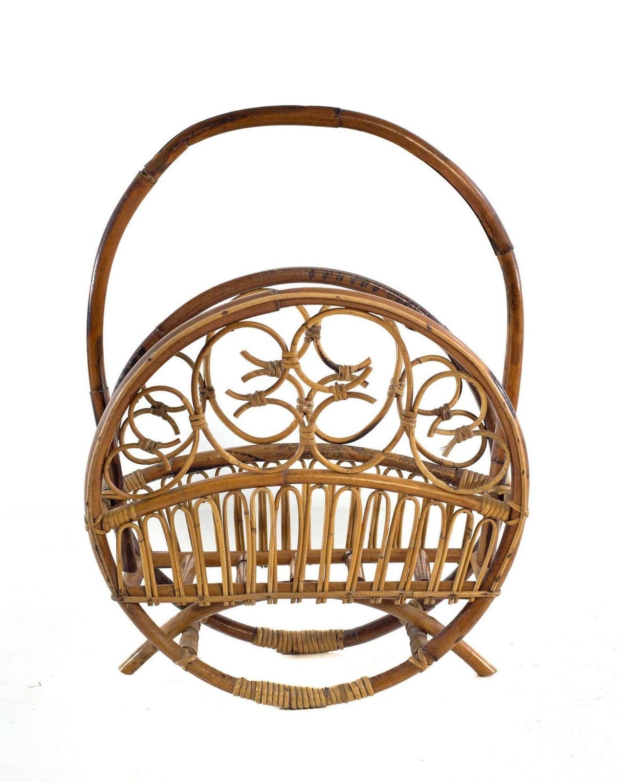 Italian Vintage Boho Style Magazine Rack photo furniture