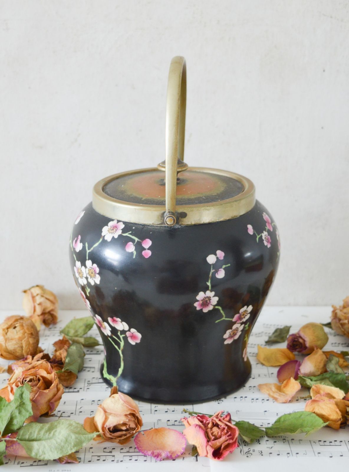 Rare Antique Preserve Jar, Rialto Ware British Art Pottery Co Fenton, Hand Painted Ceramics, Silver Hallmarked Rim, Lid & Handle photo 95.0