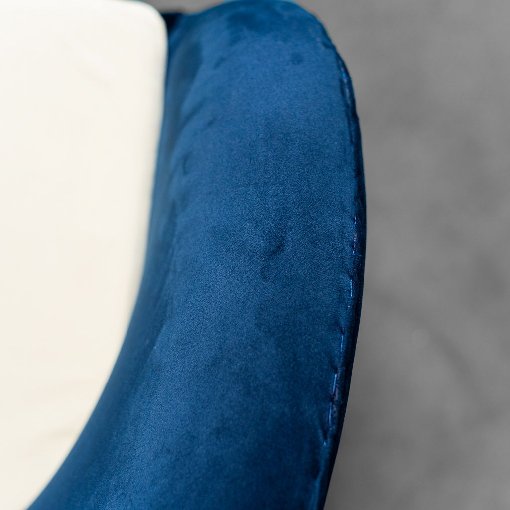 photo furniture Chapeau Armchair In Blue Velvet Design 70s Vintage Modern Antiques