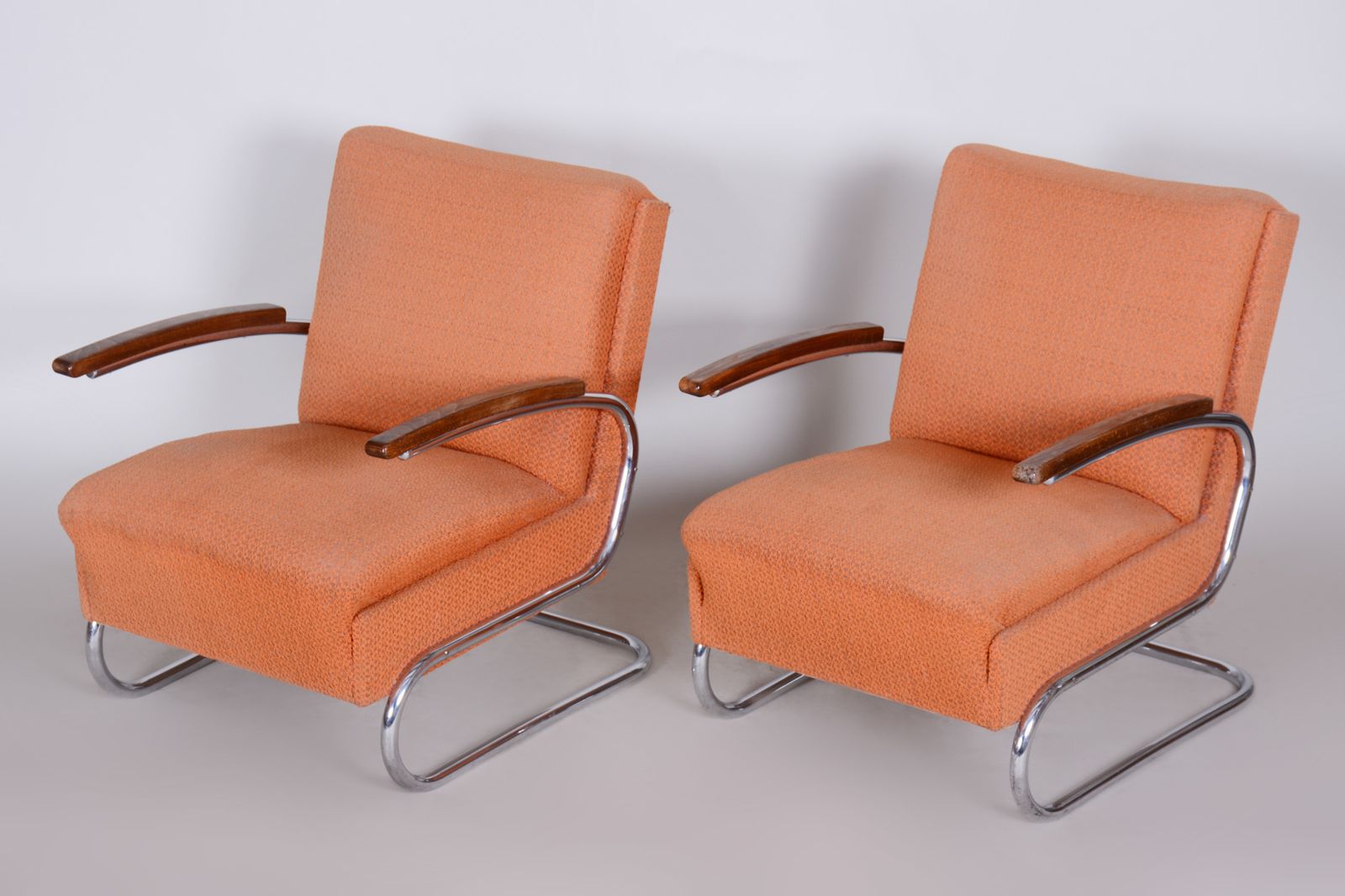 Bauhaus Tubular Chrome Armchairs By Mücke Melder, 1930s, Set Of 2