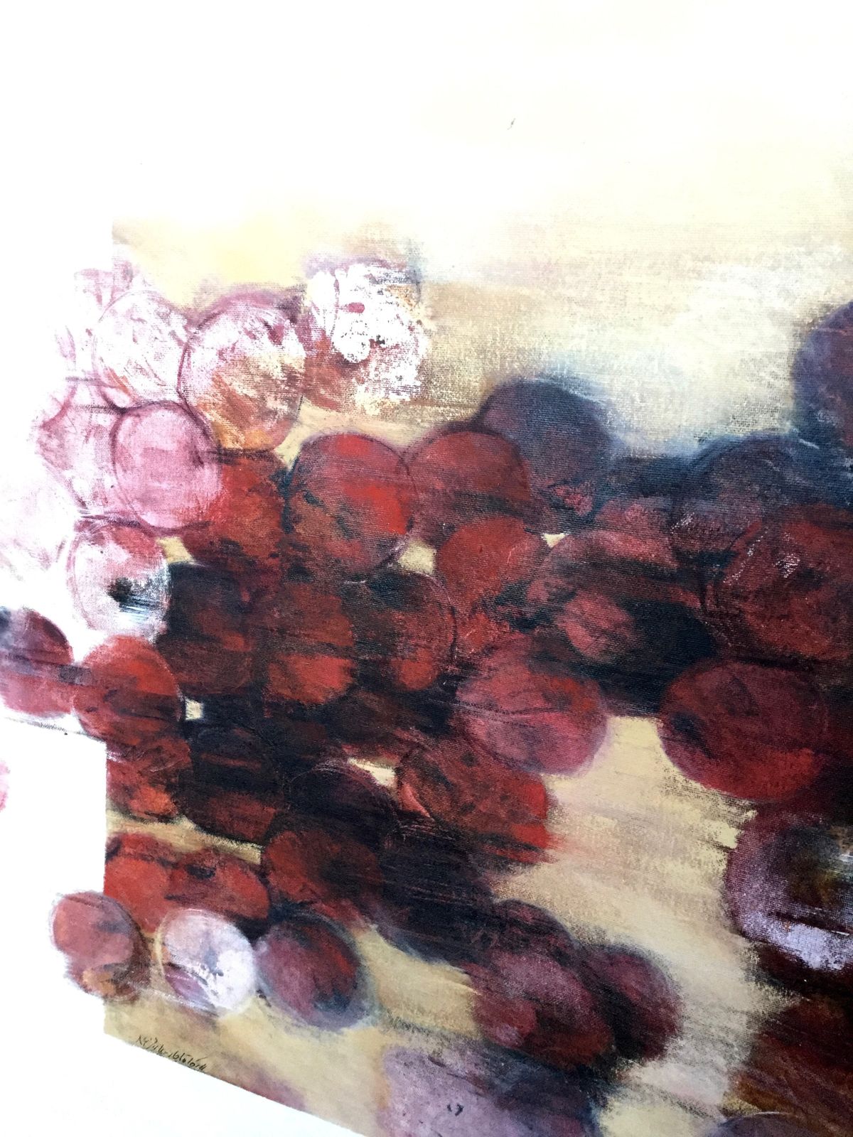Contemporary Mixed Media Painting On Canvas With Frame photo for sale