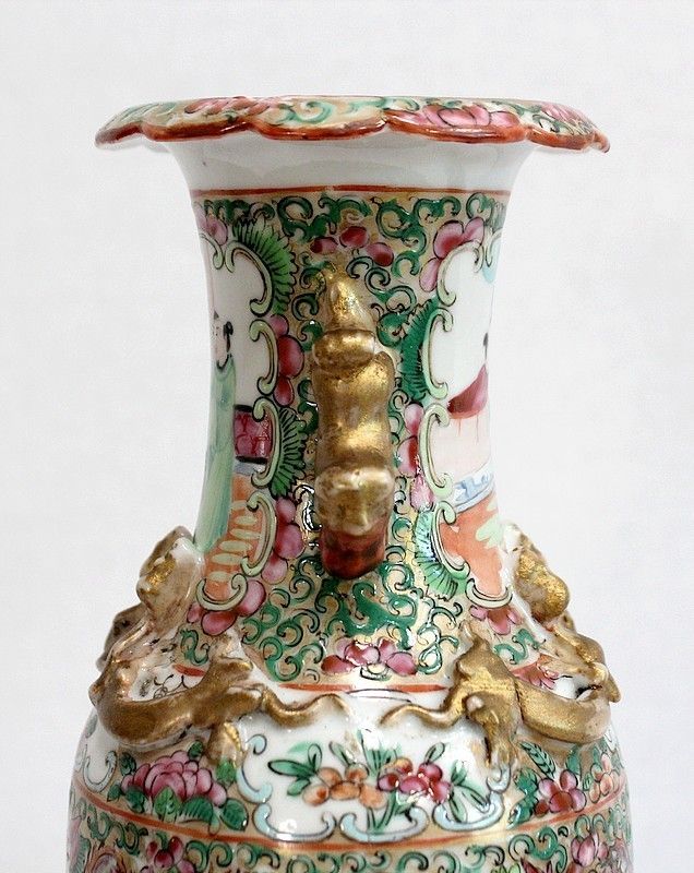 photo buy Pair Of Canton Porcelain Vases, China, Late 19th Century