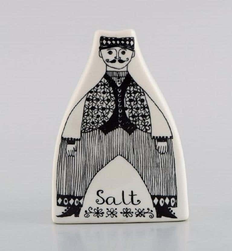 Scandinavian Designer, Salt And Pepper Shaker In Glazed Faience, 1970s / 80s photo for sale
