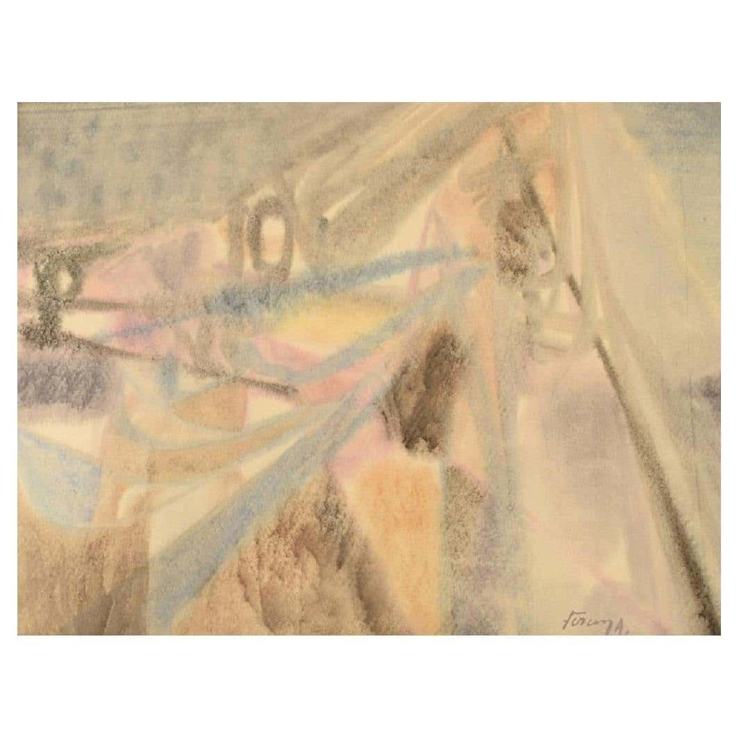 Albert Ferenz, Germany, Watercolor On Paper, "In The Mountains" photo furniture