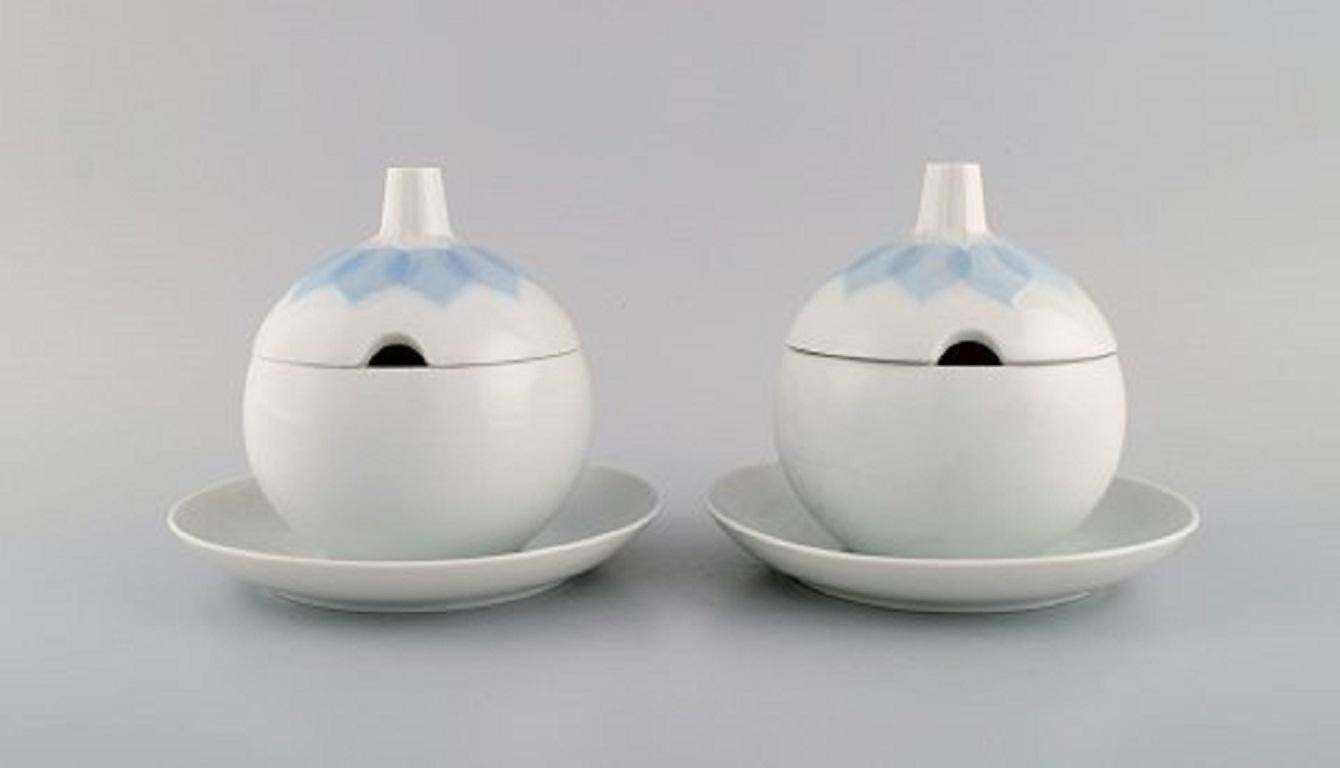 Bjørn Wiinblad For Rosenthal, Two Lotus Sauce Boats In Porcelain photo furniture