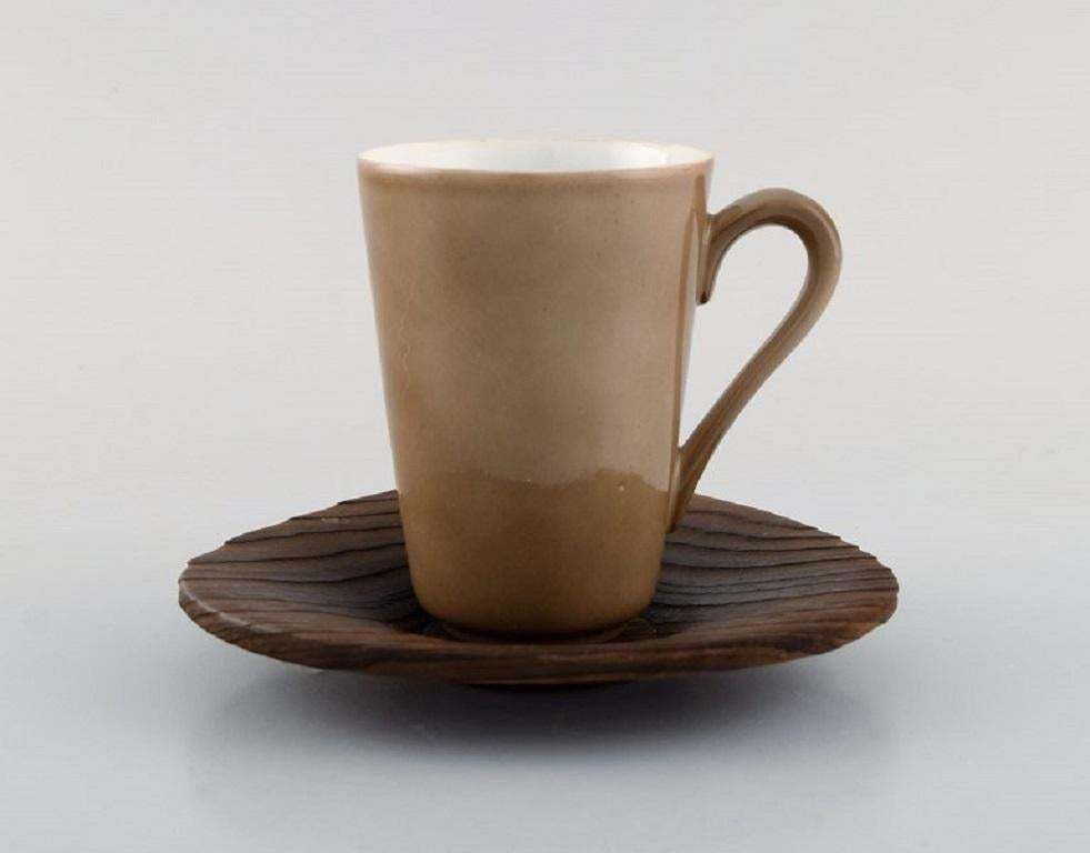Kenji Fujita For Tackett Associates, Two Porcelain Coffee Cups With Saucers