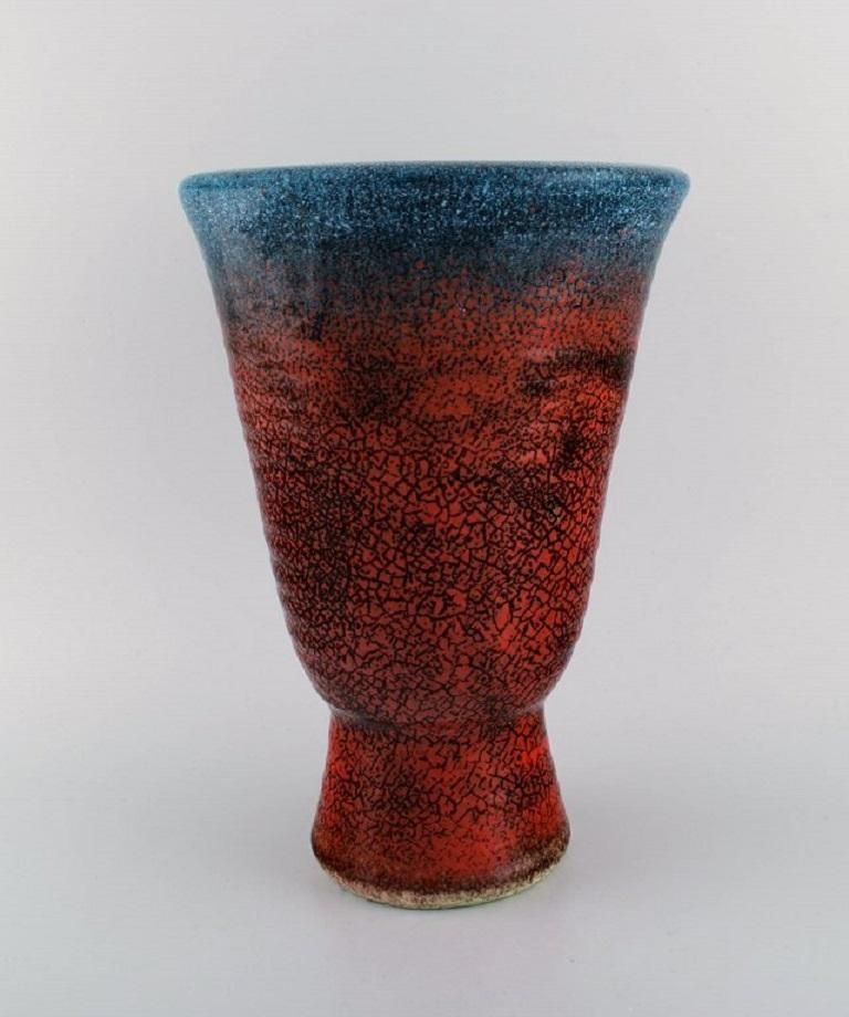 Accolay, France, Large Art Deco Vase In Glazed Ceramics, 1940s photo furniture