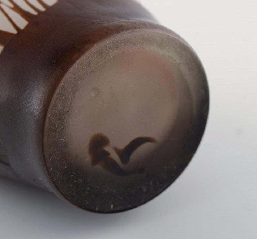 photo furniture Early Emile Gallé Vase In Frosted And Brown Art Glass, Early 20th C.