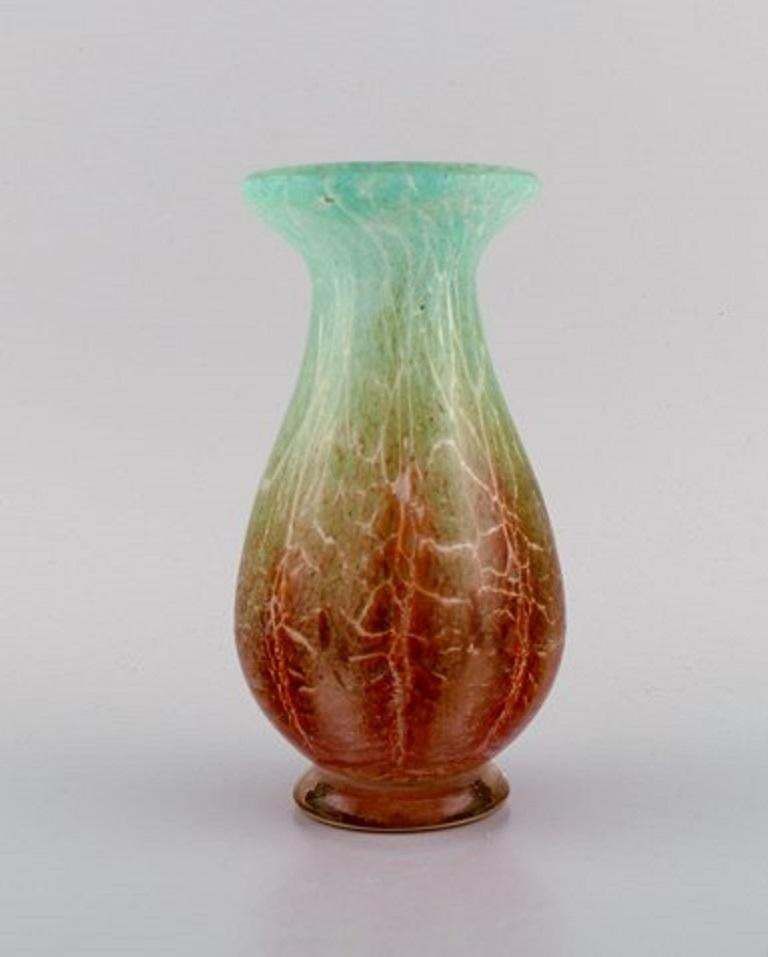 Karl Wiedmann For Wmf, Ikora Vase In Mouth Blown Art Glass, Germany, 1930s photo furniture