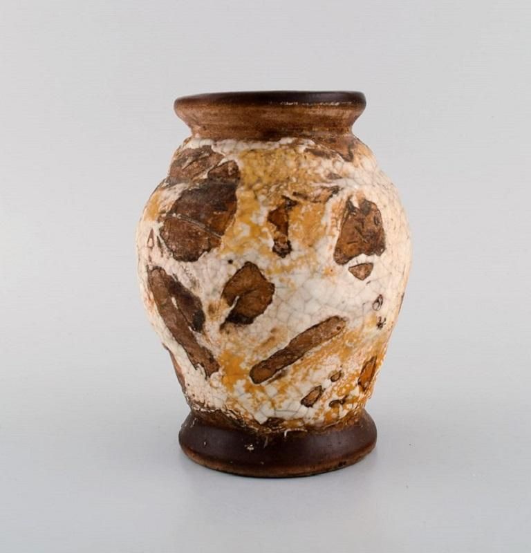 Louis Dage, French Ceramist, Unique Vase In Glazed Ceramics, 1930s photo furniture