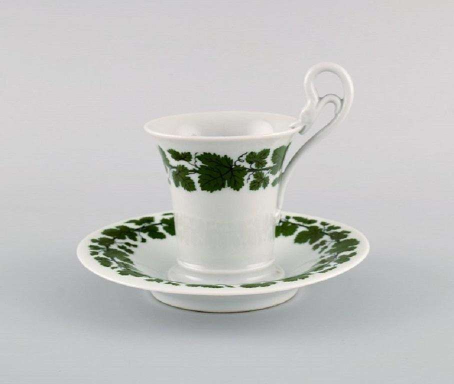 Meissen Green Ivy Vine Leaf Egoist Coffee Service In Hand Painted Porcelain photo for sale