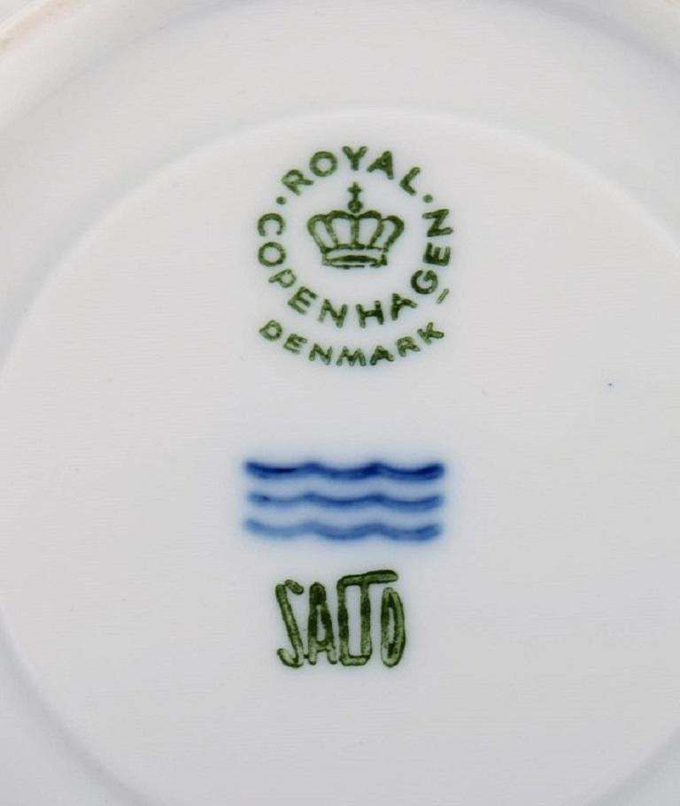 Royal Copenhagen, Salto Service, White, Six Bouillon Cups With Saucers, 1960s photo vinterior