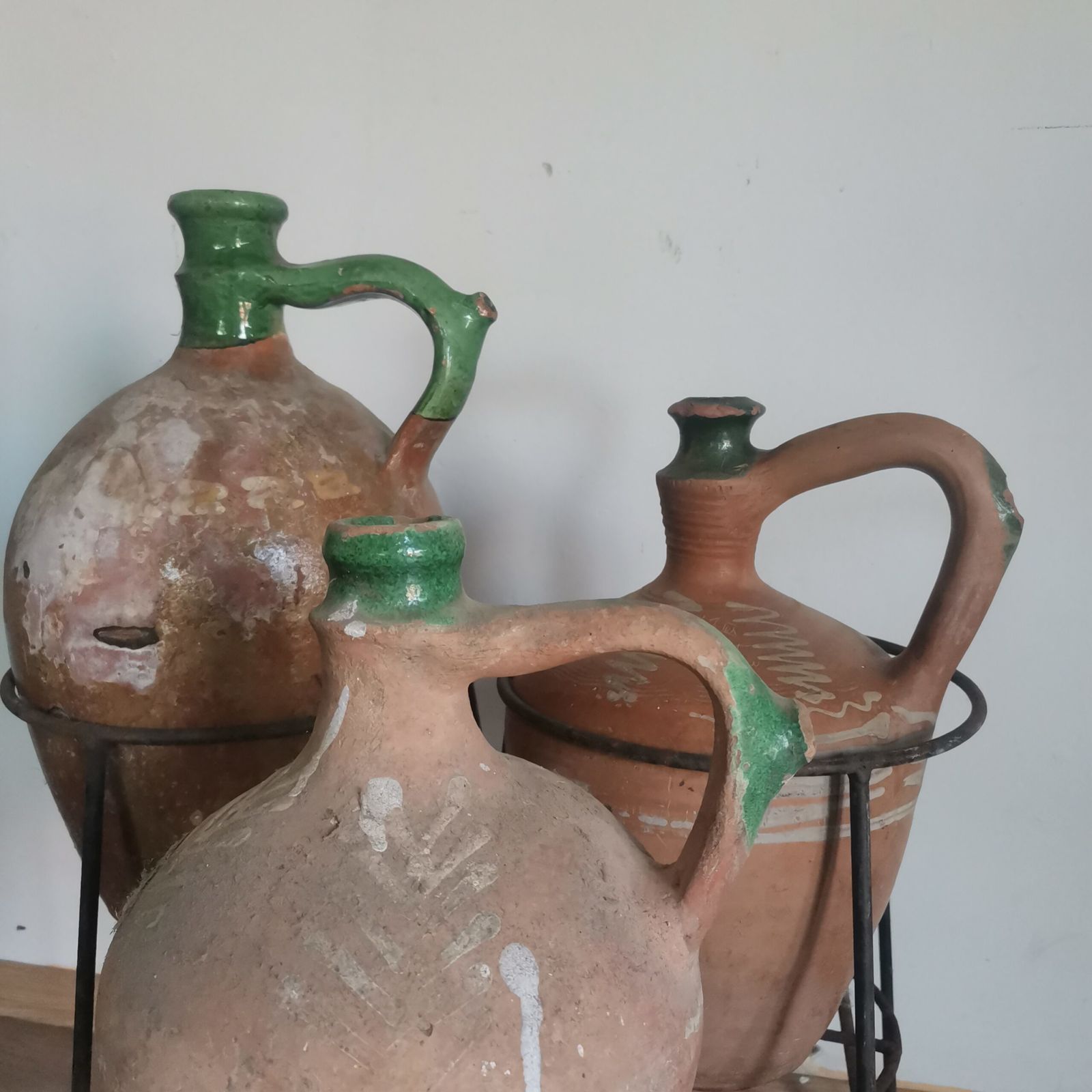 Beautiful Antique Set Of 3 Terracotta Pots From Central Europe photo Home Decor