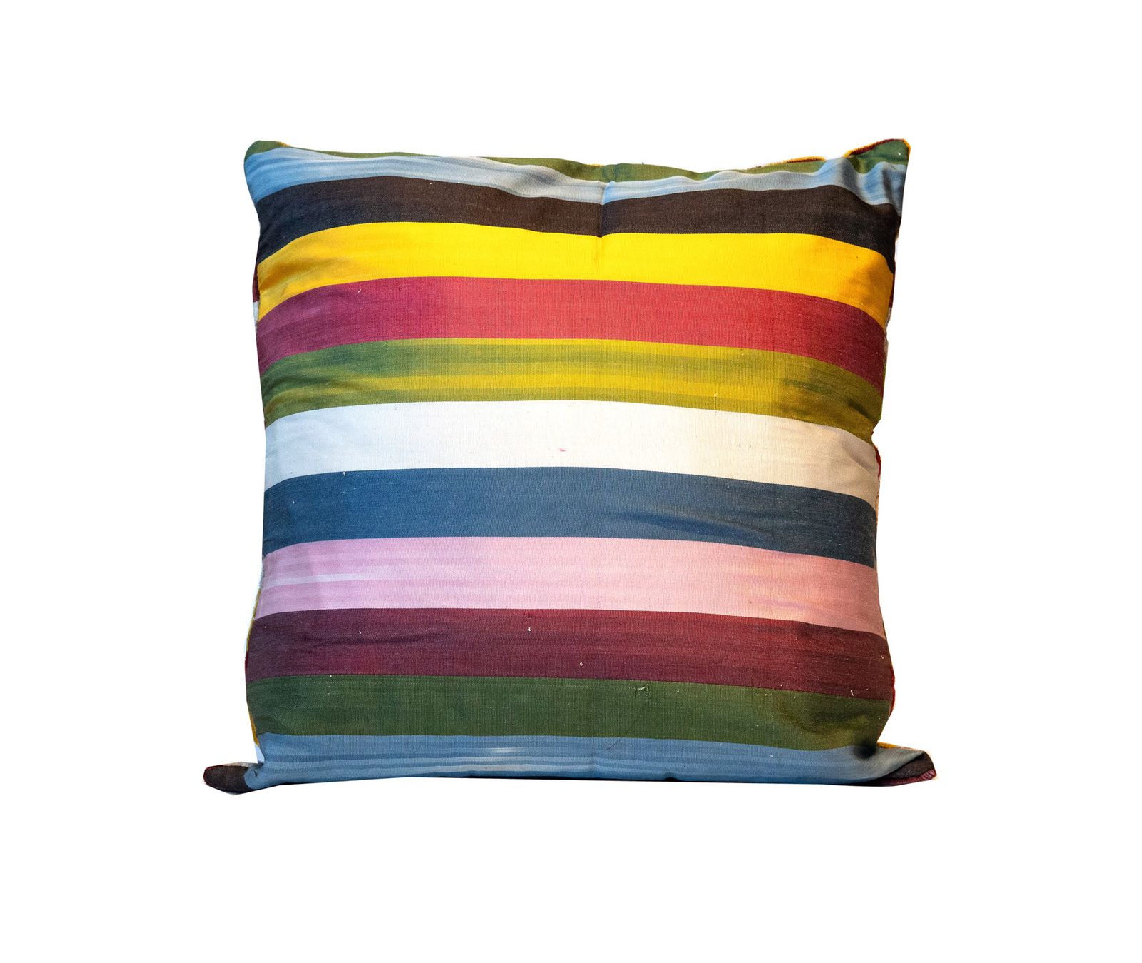 Multi Coloured Striped Cushion Cover Handmade Scatter Pillow 45x45cm photo vinterior