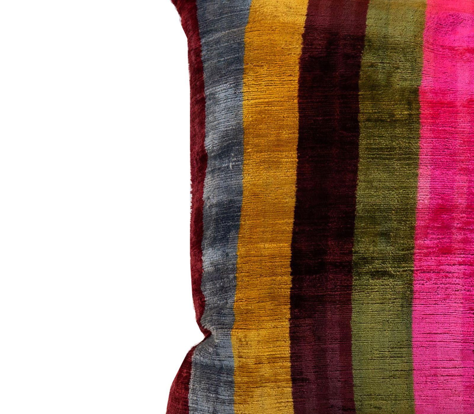 Handmade Multi Coloured Velvet And Silk Cushion Cover 45x45cm photo 180.0
