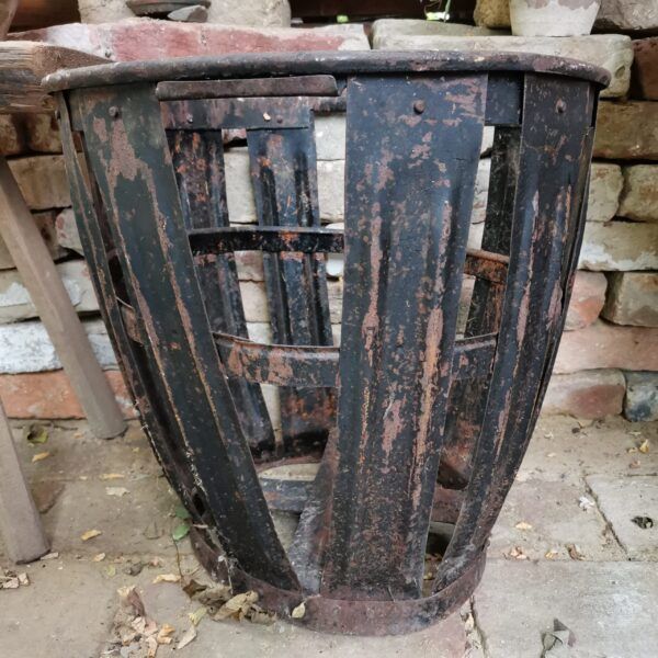 Very Old Demijohn Metal Rack Or Cage From Vineyard In Hungary photo vinterior