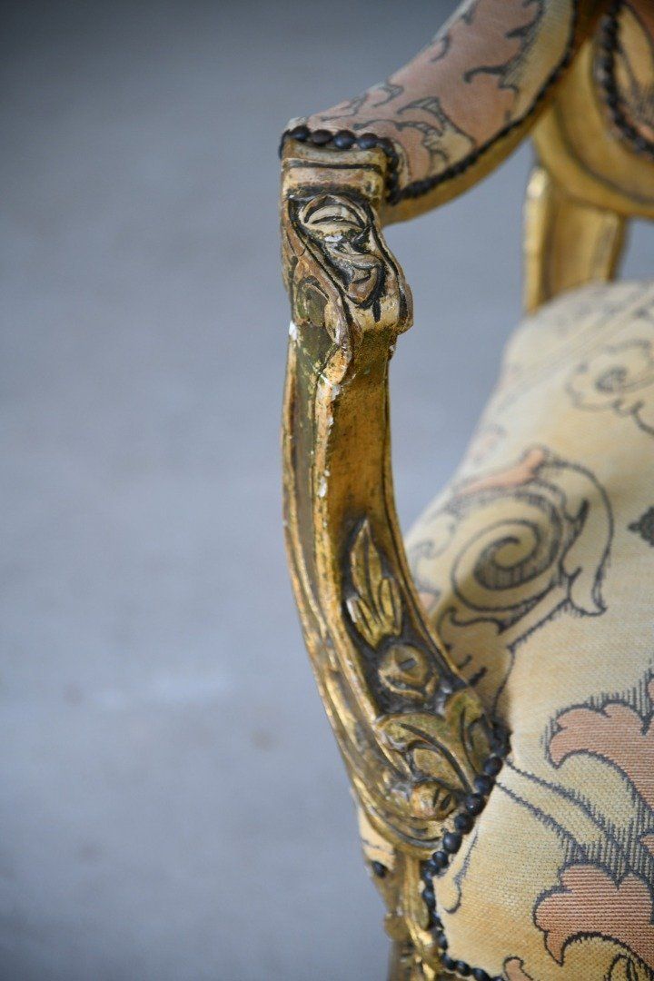 Louis XV Style French Gilt Chair photo vinterior