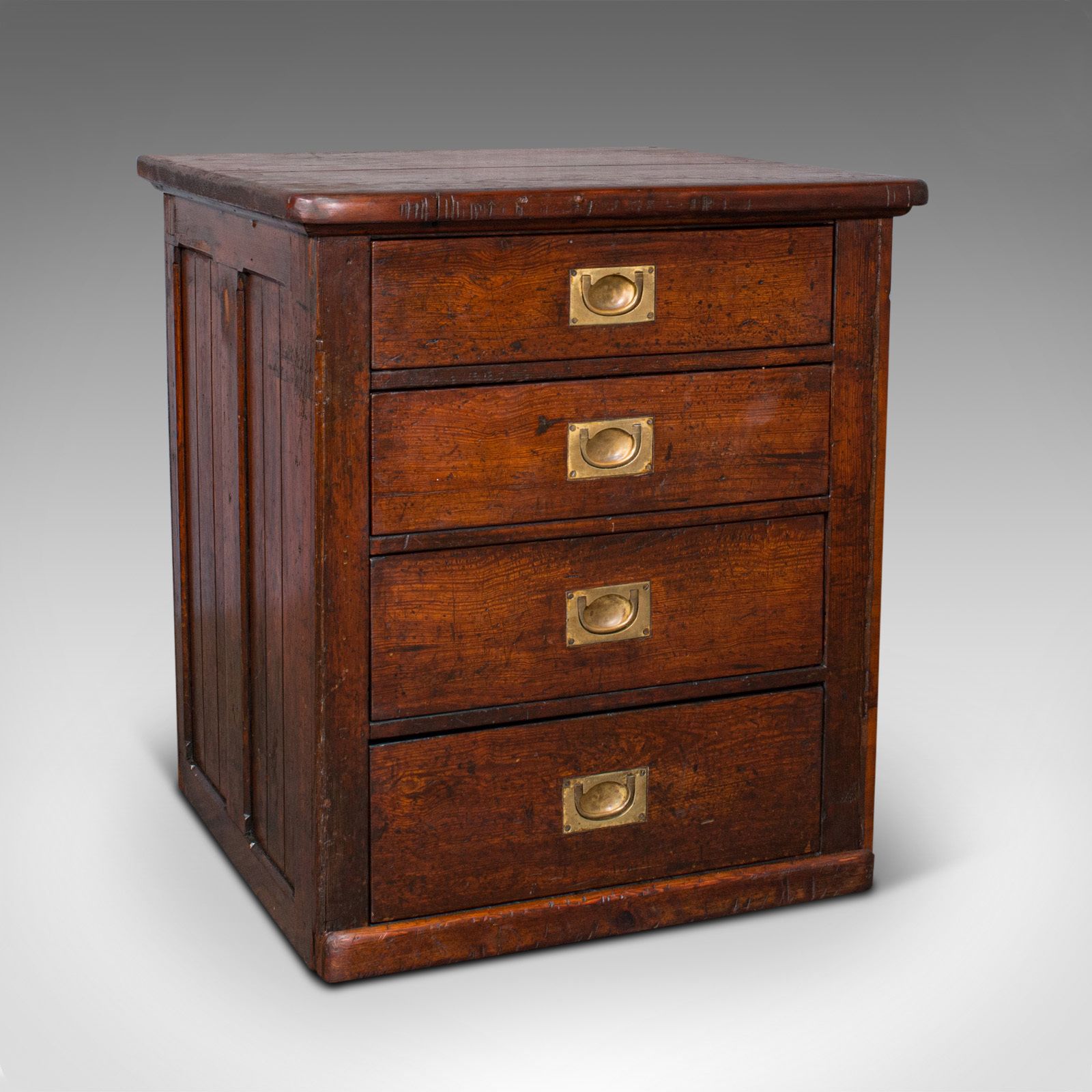 Antique Chest Of Drawers, English, Pitch Pine, Shop Retail, C.1870