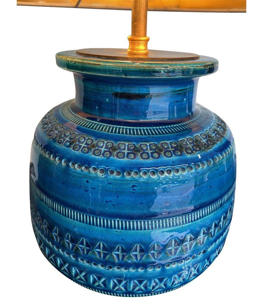 photo for sale Lovely 1960s Bitossi Ceramic Lamp By Aldo Londi In Famous "Rimini Blue"
