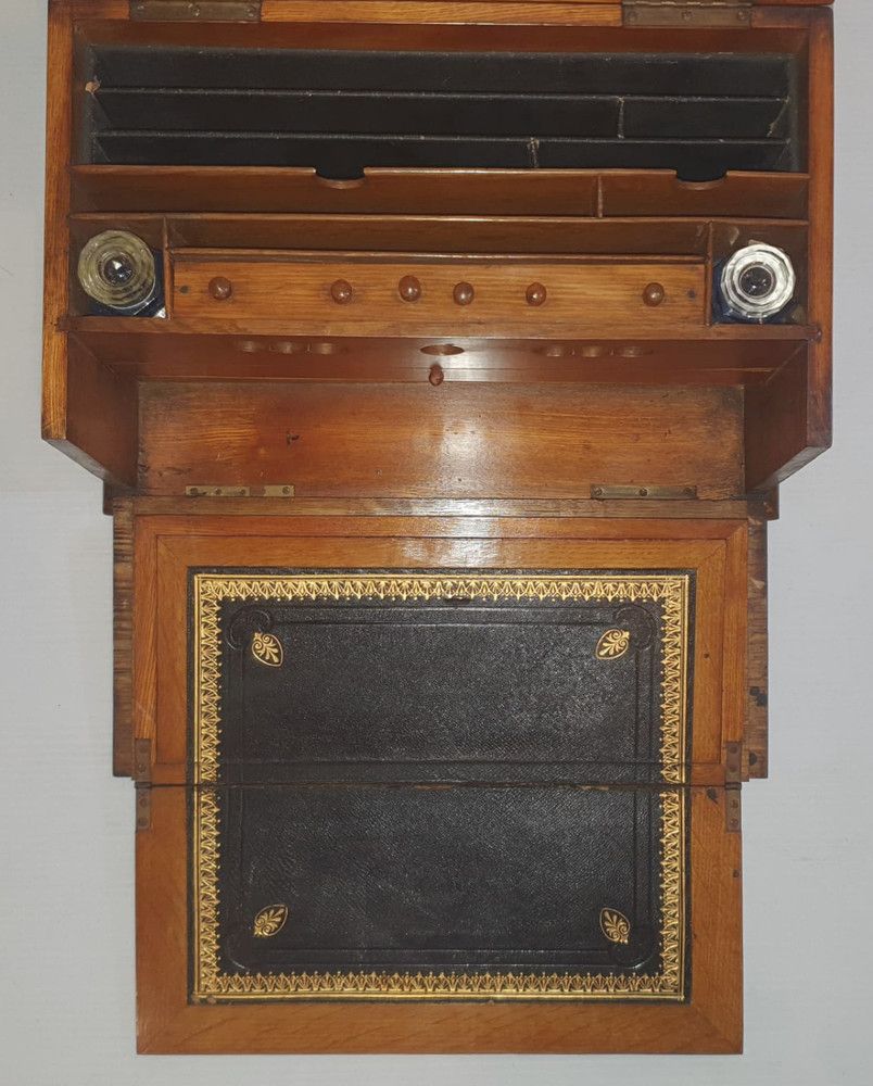 19th Century Oak Stationary Writing Box photo Home Decor