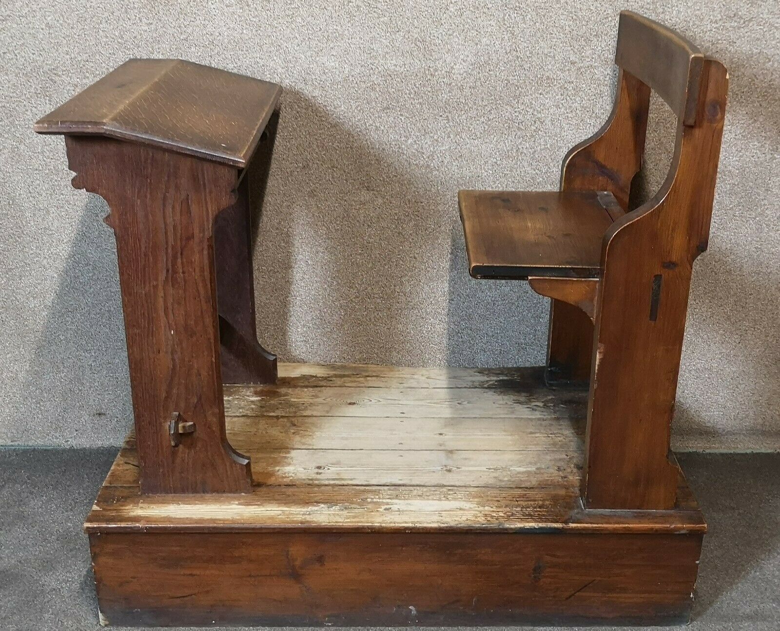 Antique Oak & Pine School Desk