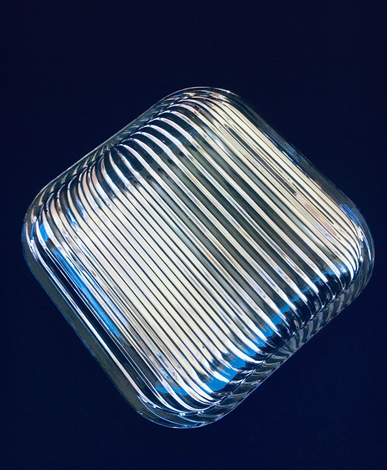 Mid Century Modern Design Xl Kristallen Kunstglas Schaal, Bohemia Tsjecho Slowakije, Ca. Jaren 1960 photo for sale