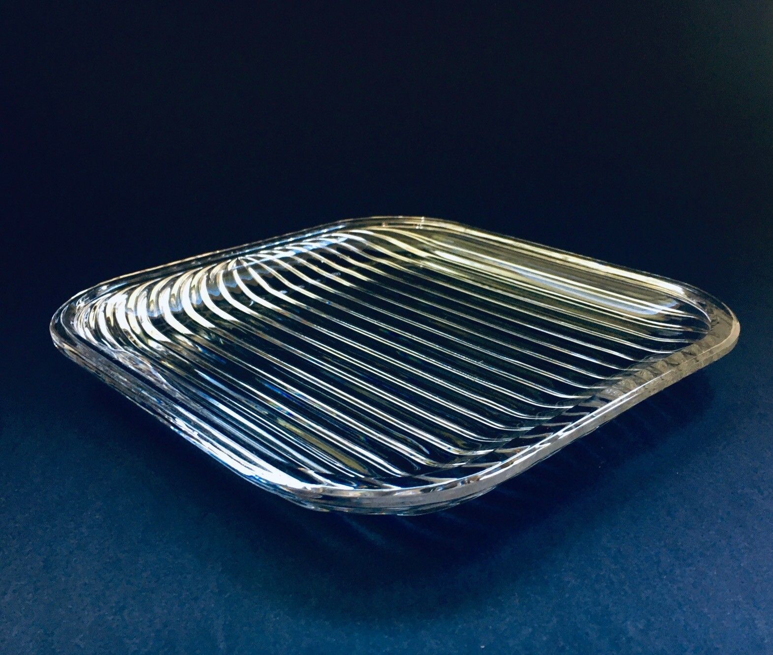 Mid Century Modern Design Xl Kristallen Kunstglas Schaal, Bohemia Tsjecho Slowakije, Ca. Jaren 1960 photo Woonaccessoires