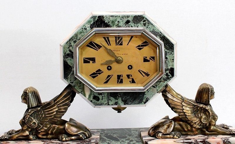 Marble And Bronze Fireplace Set, Art Deco, 1940 photo vinterior