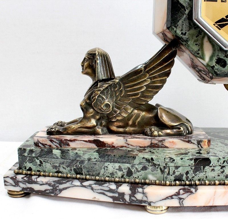 Marble And Bronze Fireplace Set, Art Deco, 1940 photo vintage