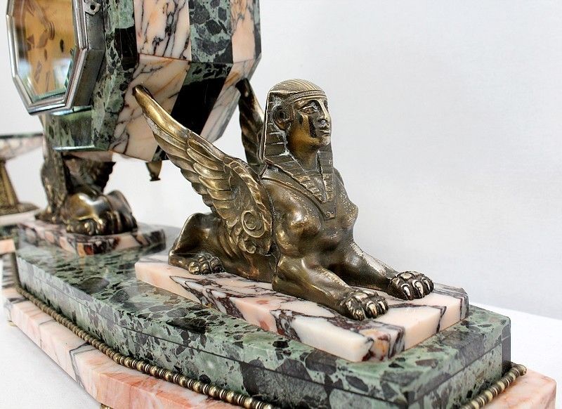 2966.4 Marble And Bronze Fireplace Set, Art Deco, 1940 photo