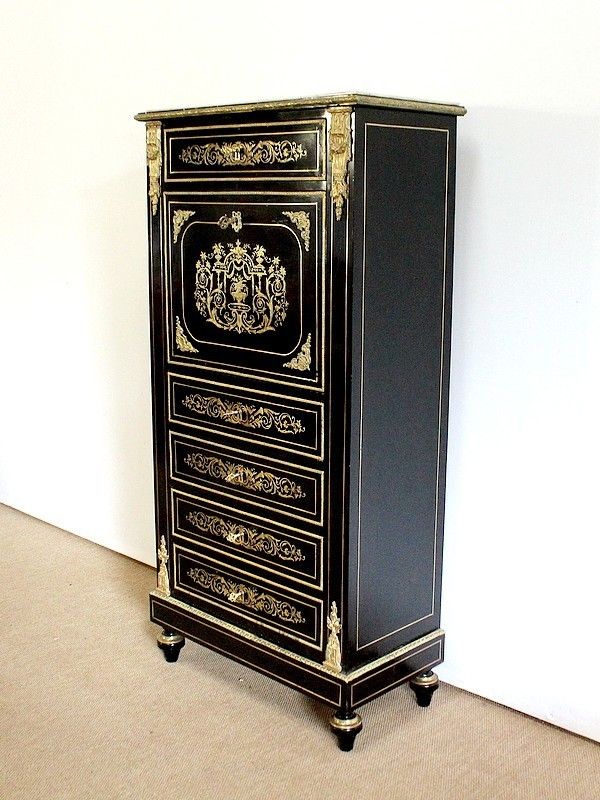 Secretary In Blackened Wood, Napoleon III, Period 19th Century photo Furniture