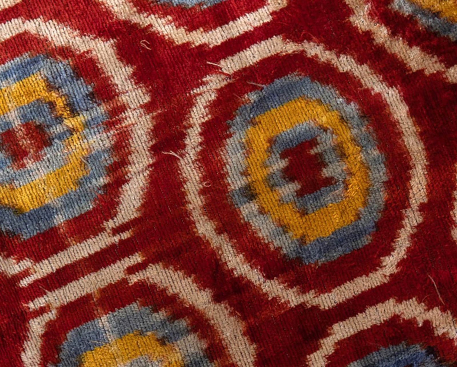 Red Spotted Pattern Cushion Cover, Handwoven Velvet Scatter Pillow  45x45cm photo buy