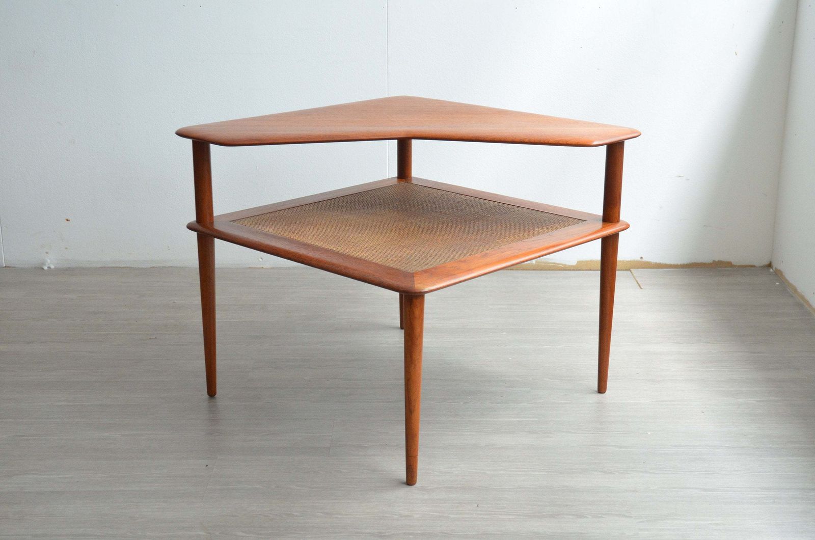 Corner Table By Peter Hvidt In Teak & Cane photo 925.0
