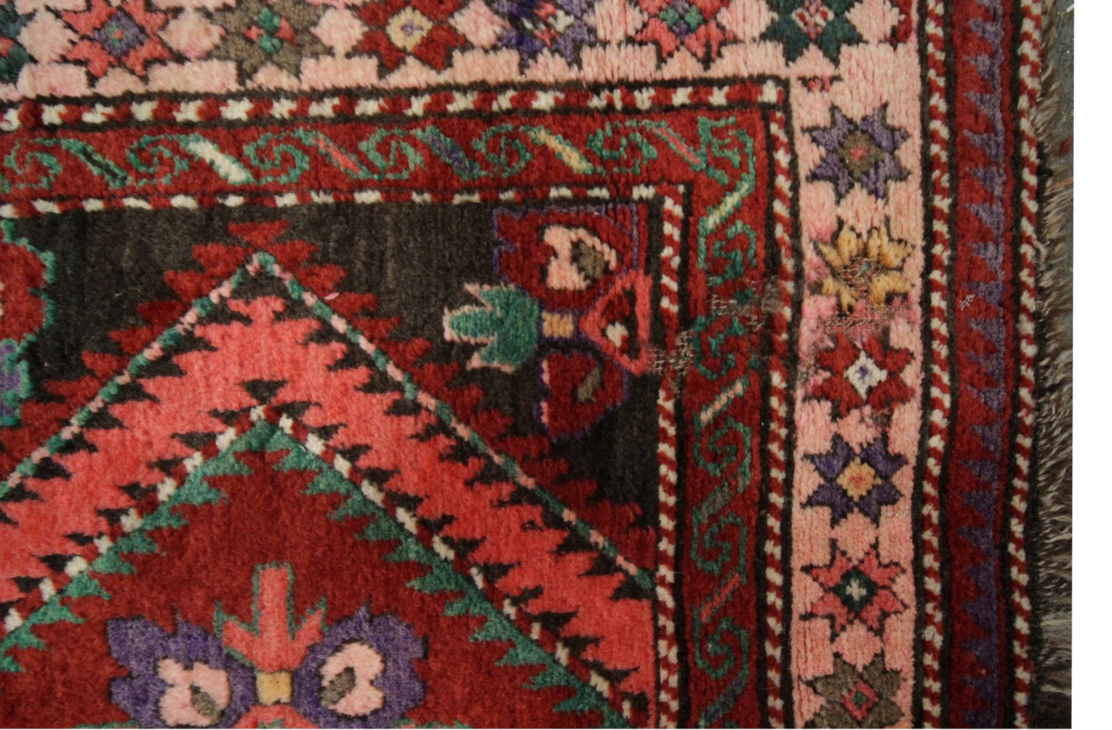 Antique Rugs Karabagh Area Rug, Hand Woven Red Wool Carpet 115x253 Cm photo buy