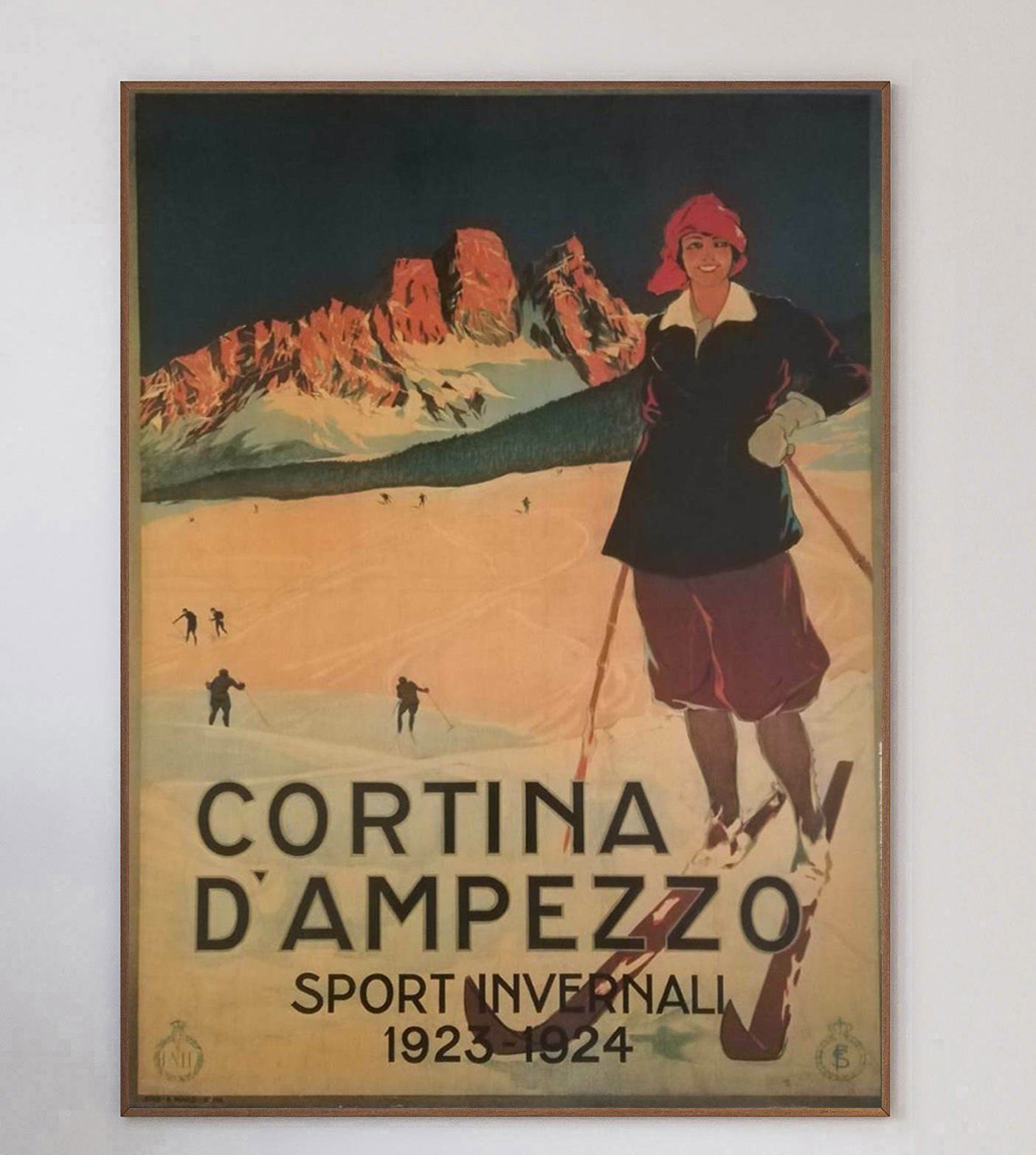 Cortina D'ampezzo, 1920s Original Vintage Poster photo 218.0