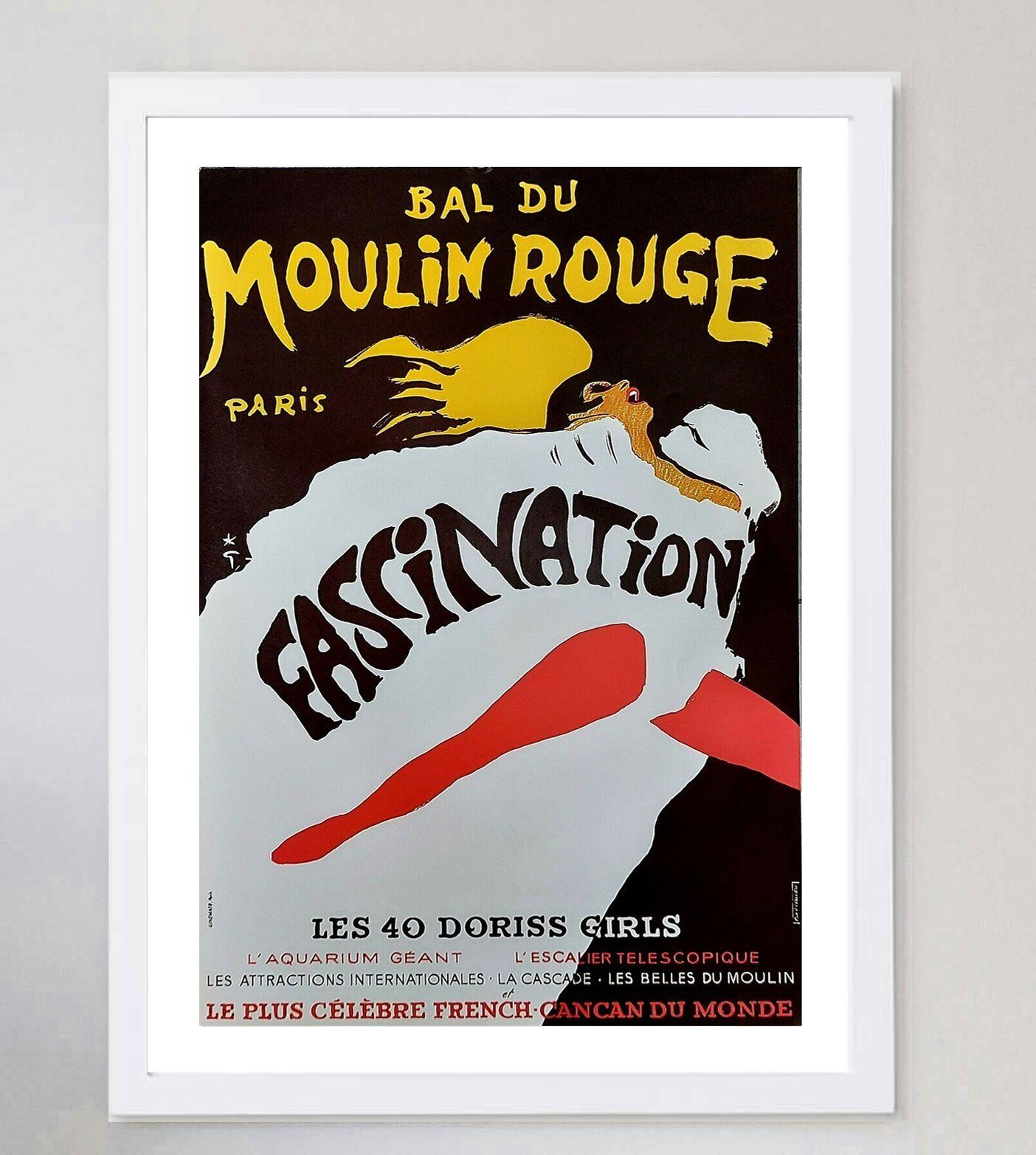 Moulin Rouge, 1970s, Paper Original Vintage Poster photo Art