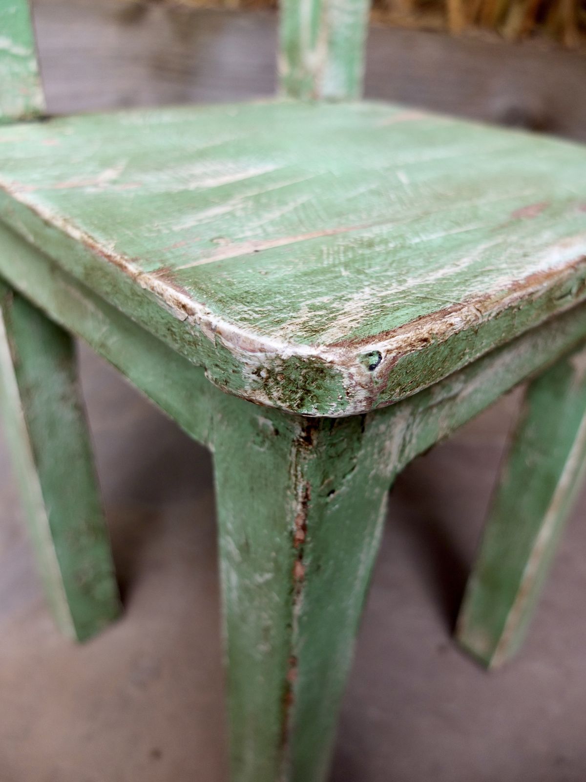 Rustic Painted Wooden Childs Chair photo buy