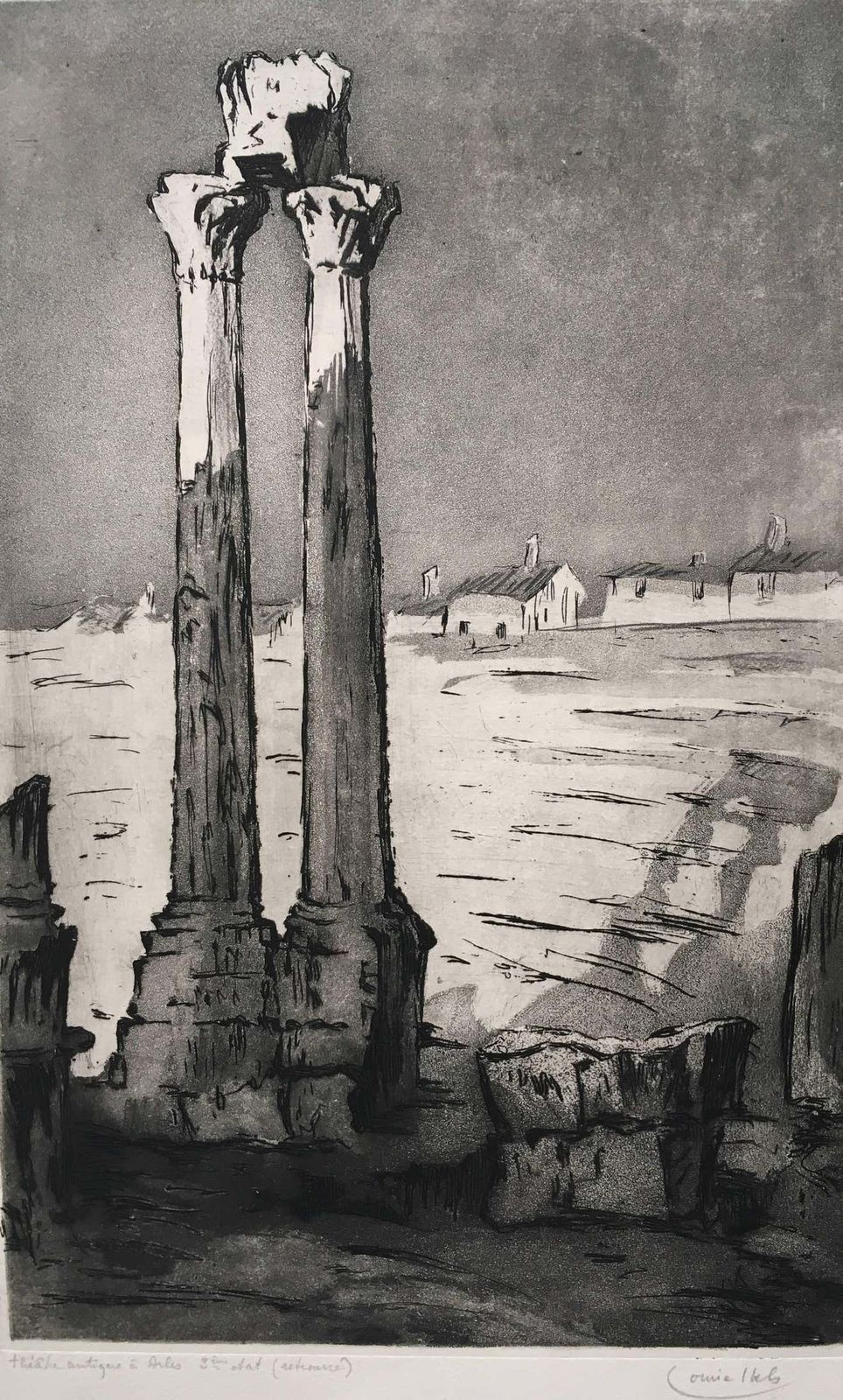 Louise Ibels,  Arles Roman Theatre, Etching And Aquatint