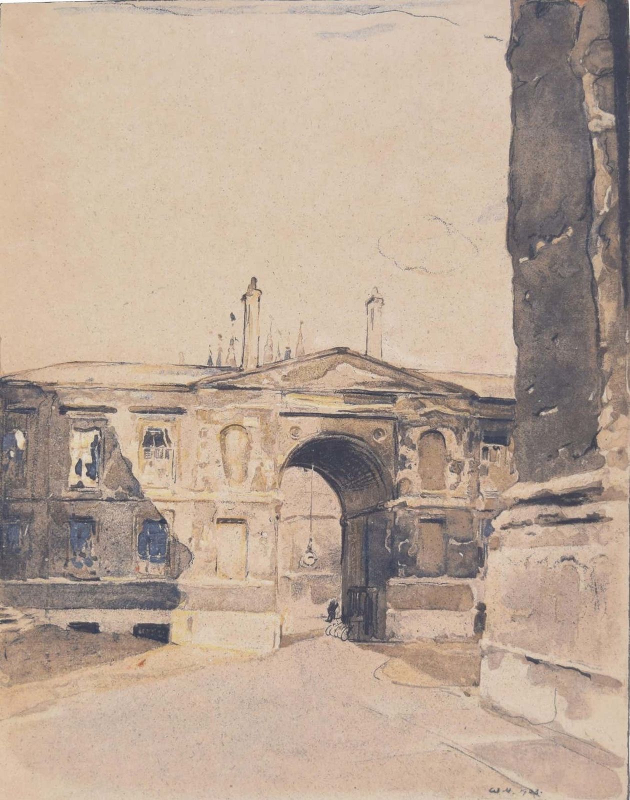 William Nicholson Christ Church Oxford College, Lithograph (1905)