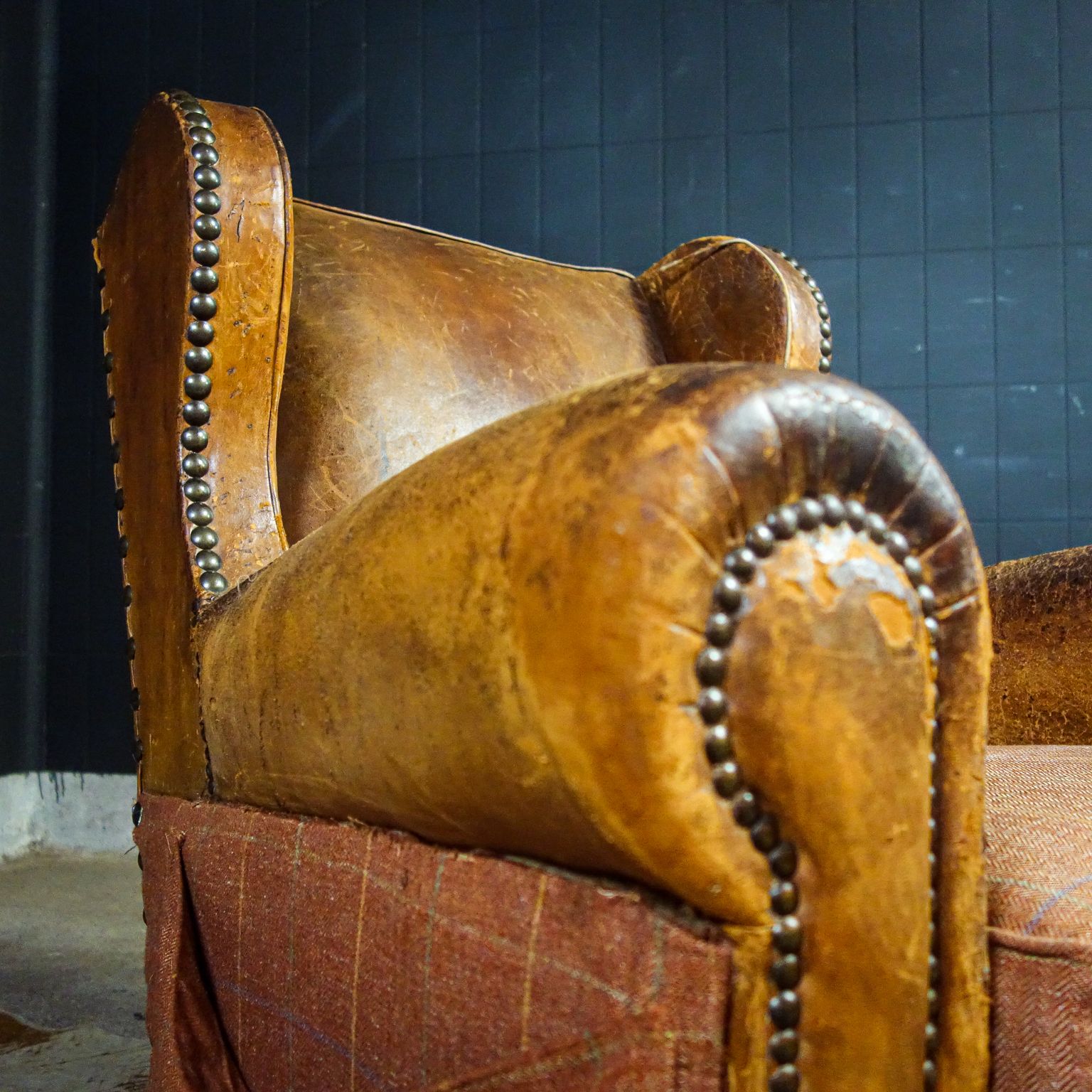 Antieke Leren Fauteuils   Vervaagd Bruin   Jaren 1930 photo buy