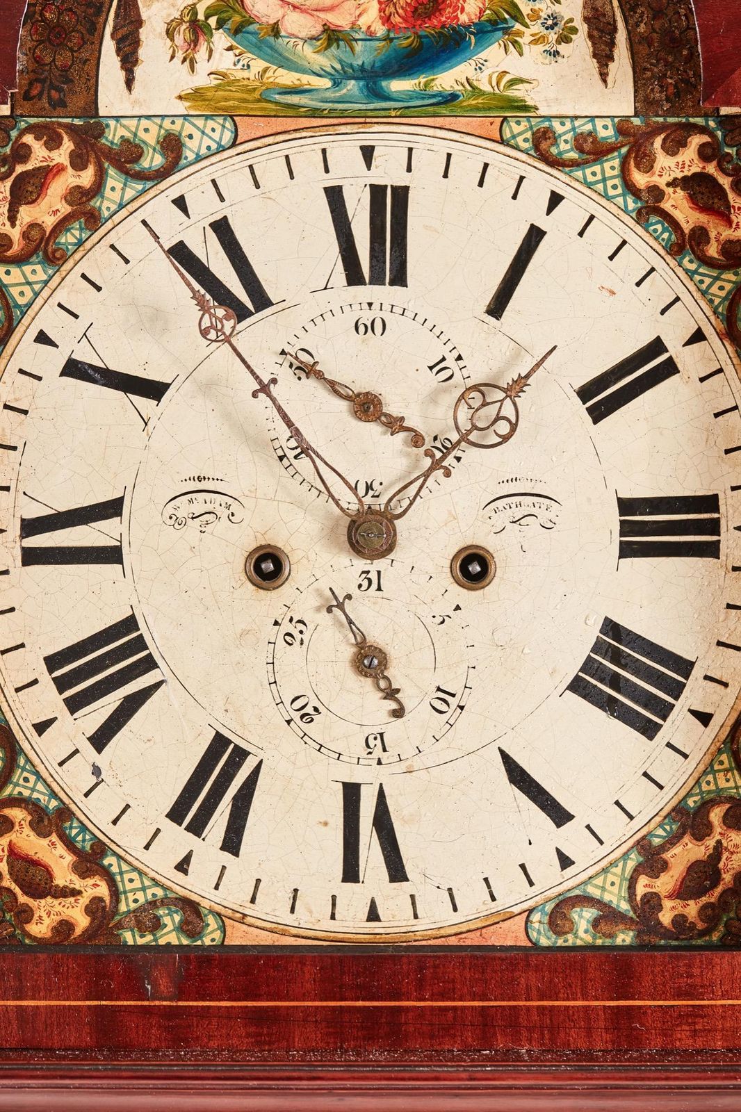 Antique George III Mahogany Inlaid Eight Day Grandfather Clock Antique George I photo 4550.0