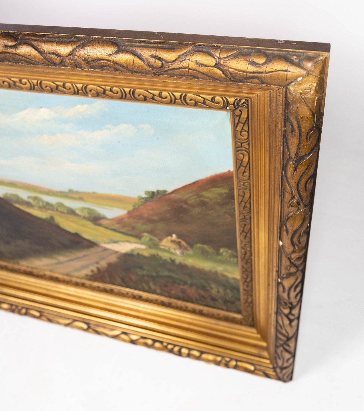 Oil Painting With Natural Motif And Gilded Frame, Unknown Signature From The 1930s. photo Art