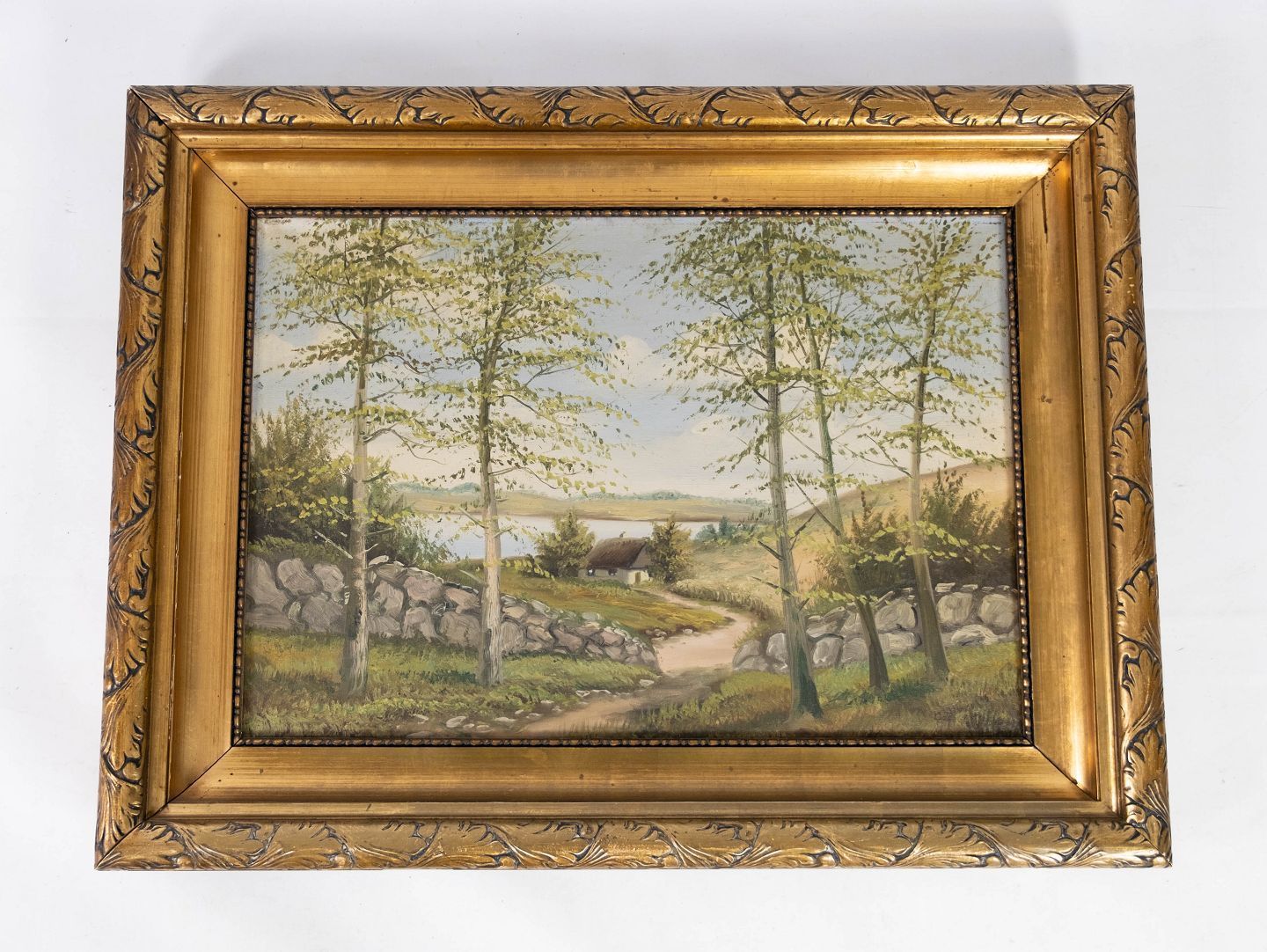 Oil Painting With Natural Motif And With Gilded Frame From The 1930s.