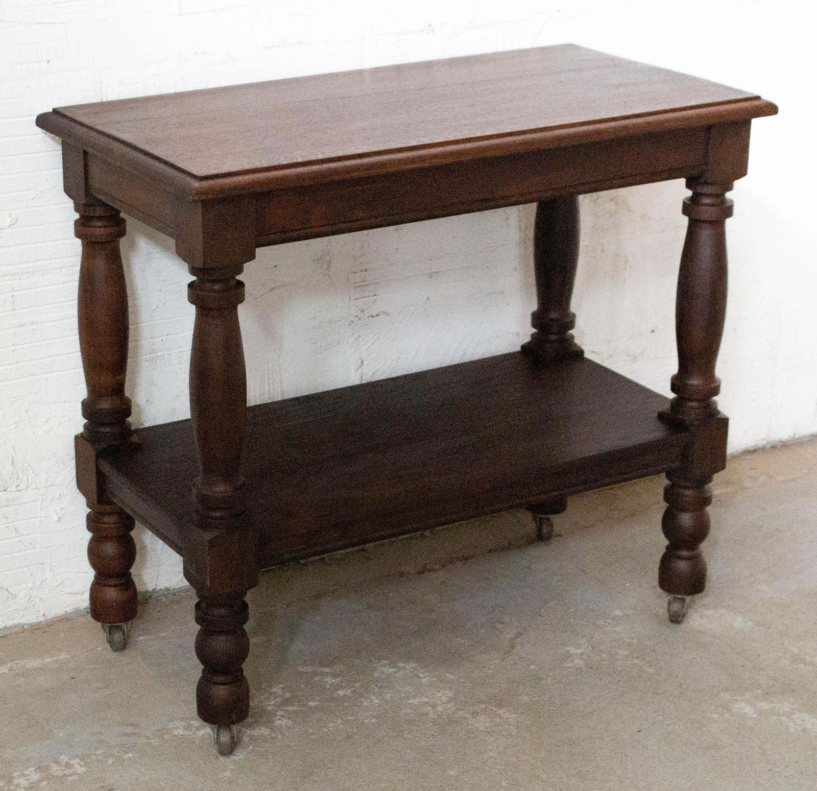 French Wheeled Console Or Hallway Unit Table, Midcentury