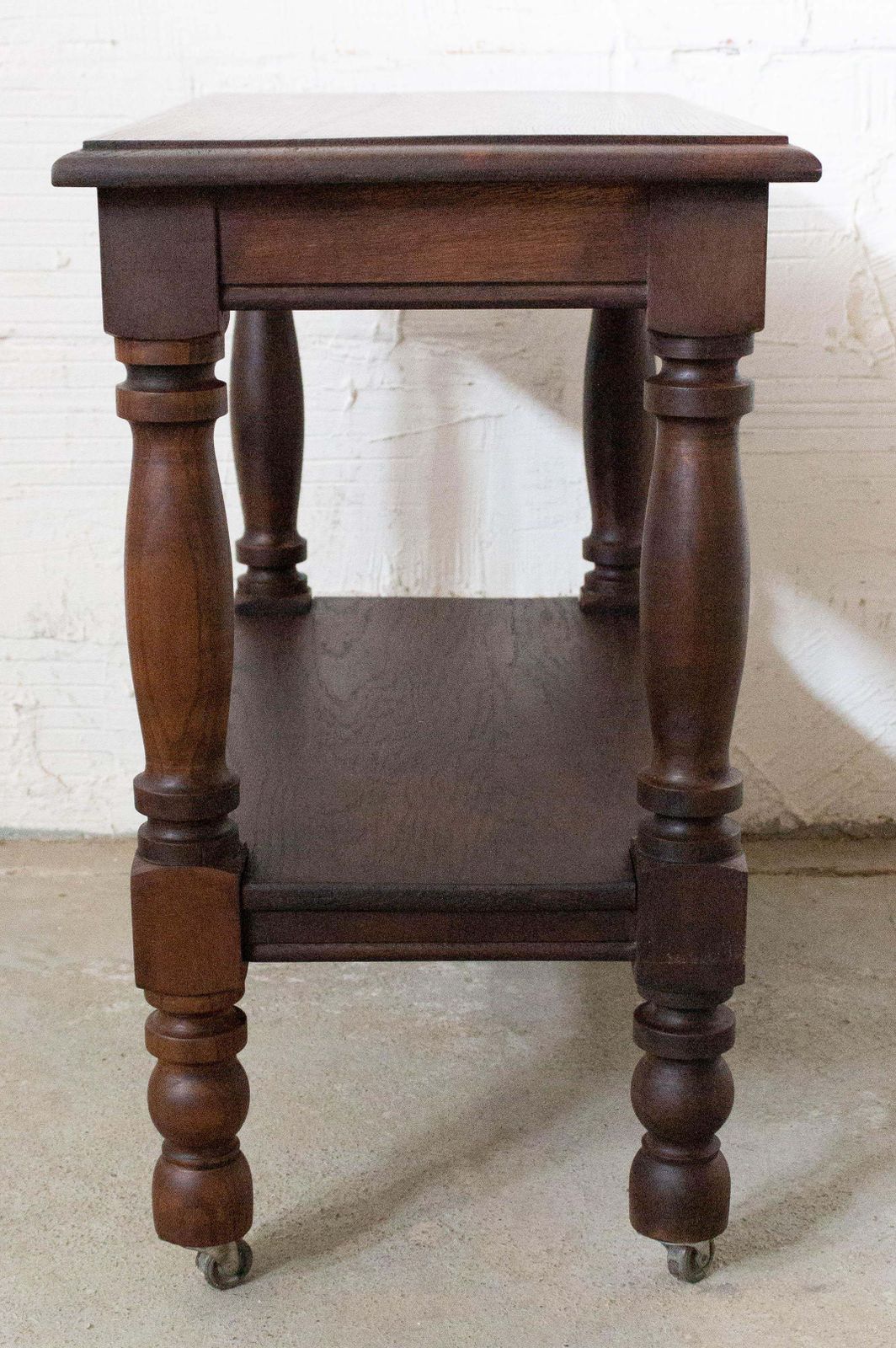 Console roulante française, table d'appoint ou meuble d'entrée, mid-century photo vinterior