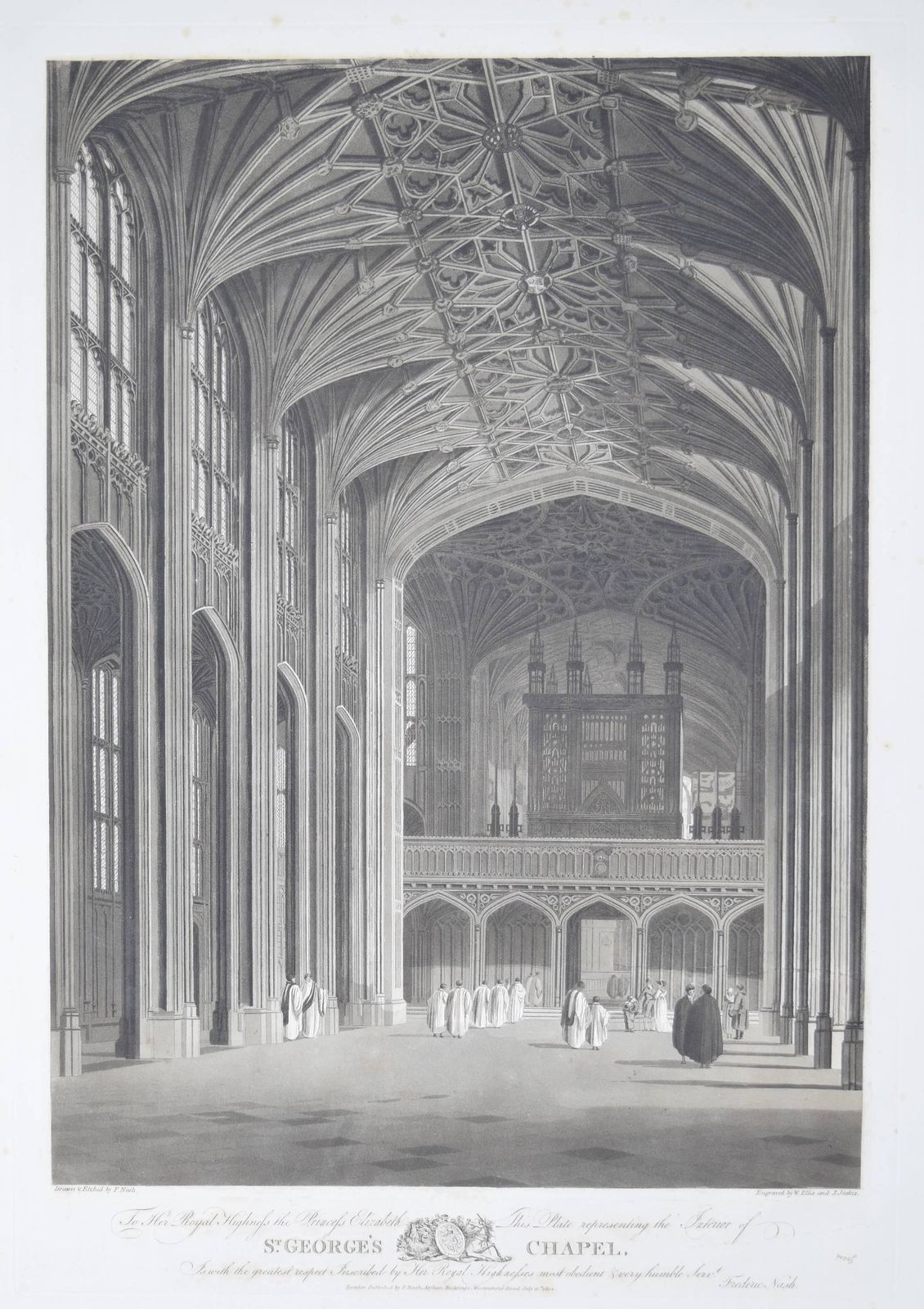 Frederick Nash, The Interior Of St George's Chapel, Windsor Castle Engraving (1804)
